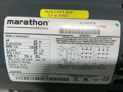 Used MARATHON ELECTRIC 5K49MN4500Z Motors (misc) Ohio US | HGR 24 #1567400