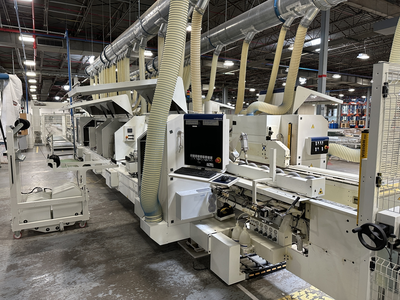 Stefani Evolution SSB Double-Sided Edgebander w/ Mahros Automatic Vacuum Loading & Unloading