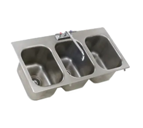 Eagle Group SR10-14-9.5-3 (3) Compartment Drop-in Sink - 10" x 14", Drain Included