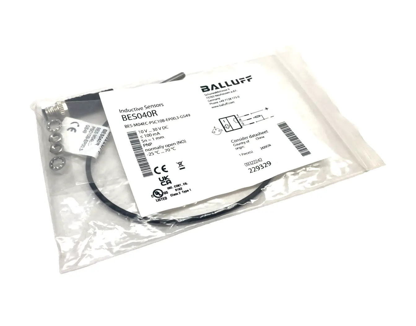 BES M04EC-PSC10B-EP00,3-GS49, BES040R | Balluff BES040R Inductive Proximity Sensor M4x0.5 BES M04EC-PSC10B-EP00,3-GS49 - New Other