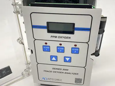 USED ALPHA OMEGA INSTRUMENTS SERIES 3000 TRACE OXYGEN ANALYZER 100-240V