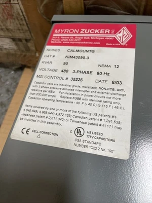 New | in-Stock Myron Zucker KIM43090-3 Capacitors Indiana US | J&J Industrial Supply #1078414