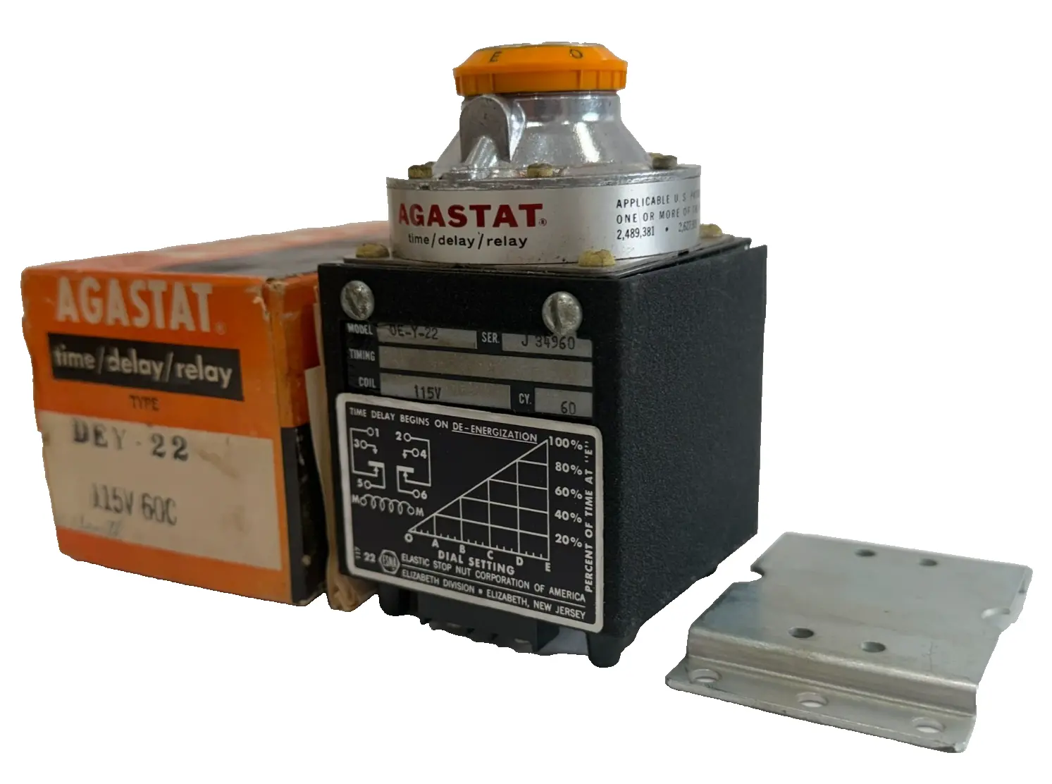 NEW AGASTAT DE-Y-22 TIME DELAY RELAY 115V DEY22
