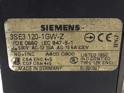 USED SIEMENS 3SE3 120-1GW-Z