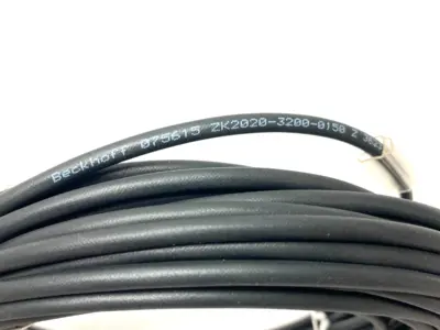 USED BECKHOFF SINGLE ENDED POWER CABLE M8 STRAIGHT 4-PIN 15M LENGTH