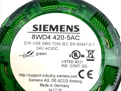 USED SIEMENS GREEN LED STACK LIGHT MODULE 24V AC/DC