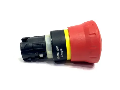 3SU10001HB200AA0 | Siemens  Emergency Stop Mushroom Pushbutton, Rotate-To-Unlatch - Used