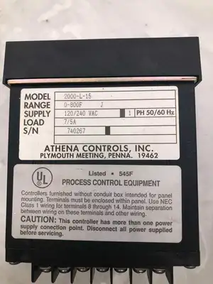 Athena Controls Inc. 2000-L-15 Temperature Controller 1PH 0-800° -NIB