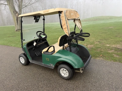 (1) 2019 E-Z-Go EFI golf cart with a Kawasaki gas engine, model 657061G01, includes canopy, fold-dow...