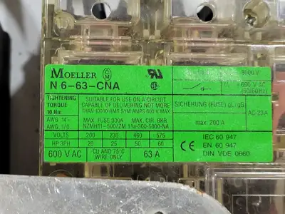 USED MOELLER NU6-63/DW