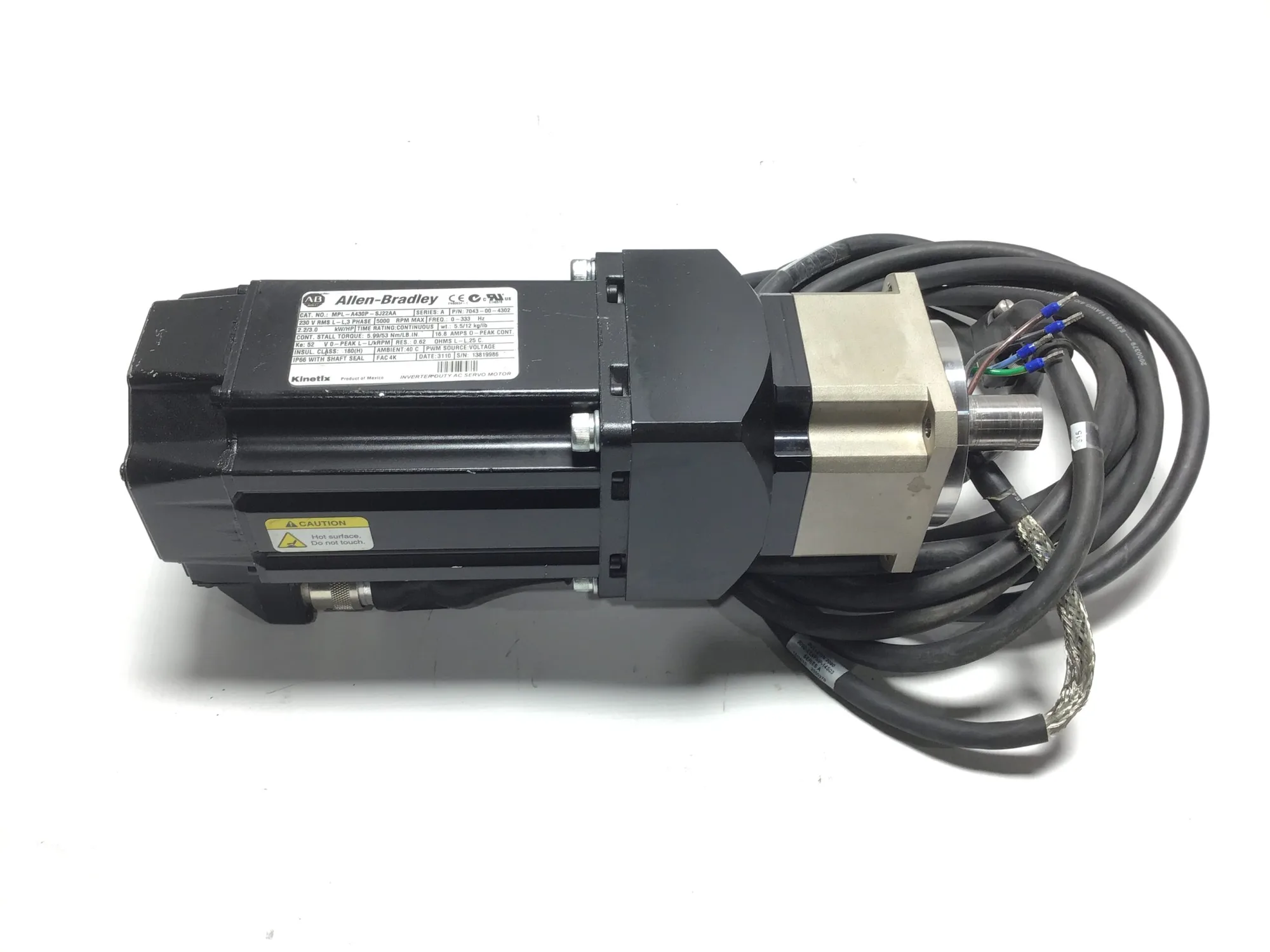 Allen-Bradley MPL-A430P-SJ22AA Inverter Duty AC Servo Motor 3PH