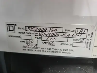 USED SQUARE D MODEL 6