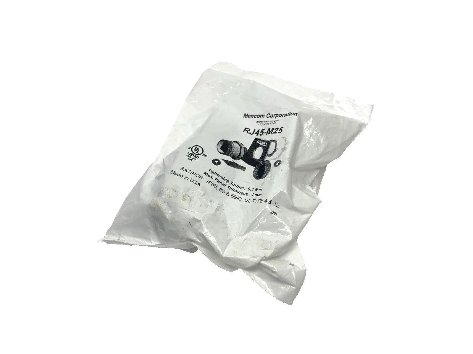 RJ45-M25 | Mencom  Panel Interface Connector RJ45, M25 Mounting - New