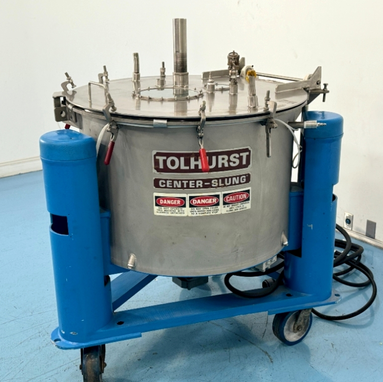 Tolhurst 30 x 18 perforate basket centrifuge, 316SS.