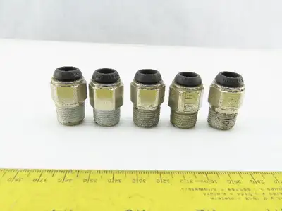 Parker 3/8" NPT x 10mm Tube Push To Connect Stainless Steel Male Fitting Lot/ 5