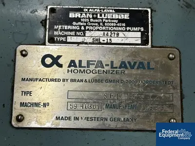 USED Alfa Laval Alfa Laval Homogenizer, Model SHL 15