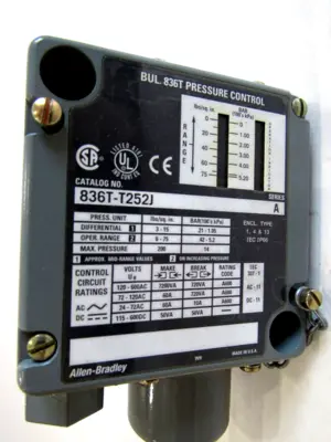 ALLEN BRADLEY 836T-T252J PRESSURE CONTROL SERIES A 836TT252J NEW, SURPLUS