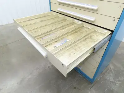 Nu-Era Modular Tool Storage Cabinet 11 Drawer 45x28x61" Stanley Vidmar Blue