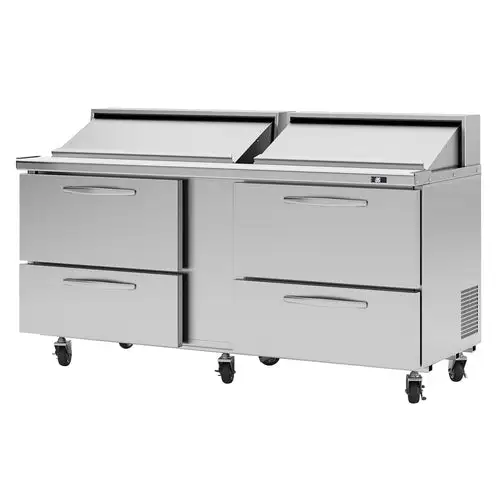 Turbo Air PST-72-D4-N 72 5/8" PRO Series Sandwich/Salad Prep Table w/ Refrigerated Base, 115v