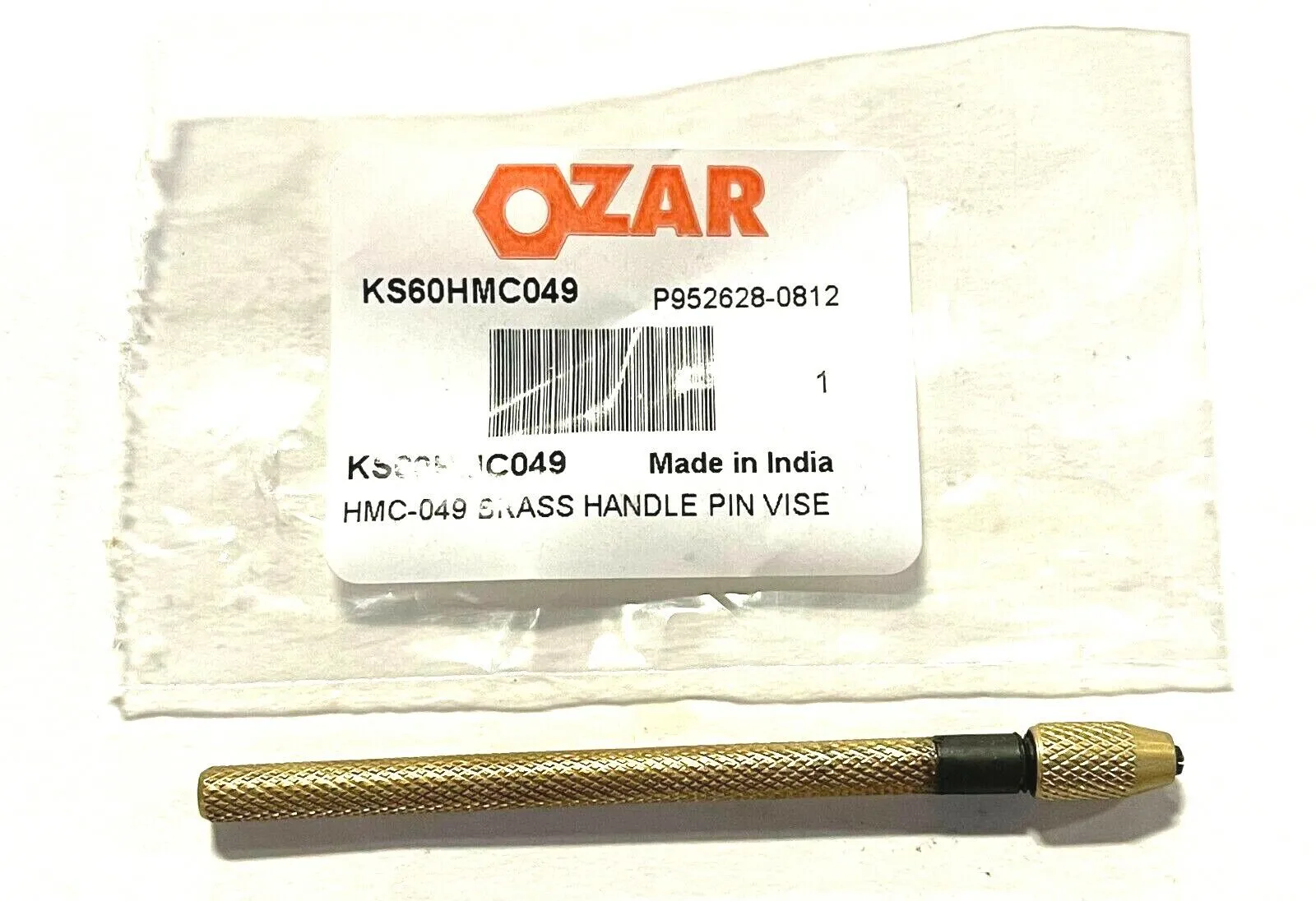 Mini Brass Handle Pin Vise 0 to 0.28" Holding Capacity 3-1/8" Overall Length