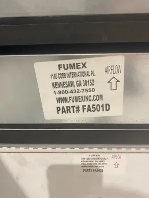 USED FUMEX AIR FILTRATION FUME EXTRACTOR UNIT USED FILTERS, MISSING ONE WHEE