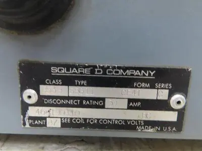 Square D SBG11 8538 Combination Motor Starter 5Hp 30A 480V 3PH Size 0 Non-Fused