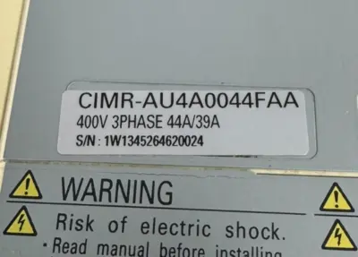 USED YASKAWA CIMR-AU4A0044FAA VFD DRIVE 400V 3PH. 44A/39A