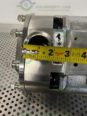 USED WAUKESHA CHERRY BURRELL/ SPX 018UL ROTARY LOBE PUMP W/ STAINLESS 1.5 HP MOTOR