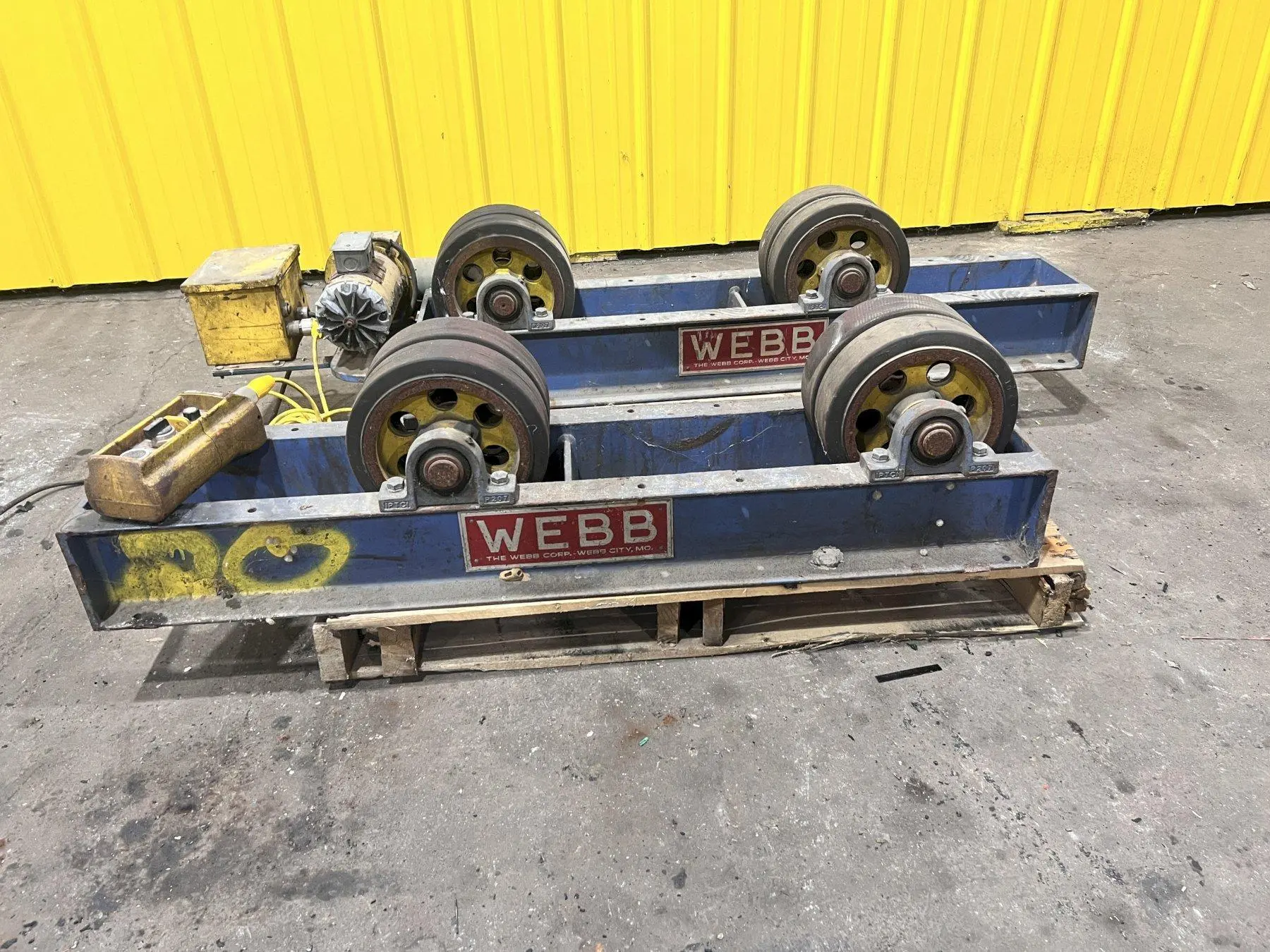 6,000 LBS WEBB MODEL #T6-PWR-IDL TANK TURNING ROLLS, POWER ROLL & IDLER: STOCK #21644