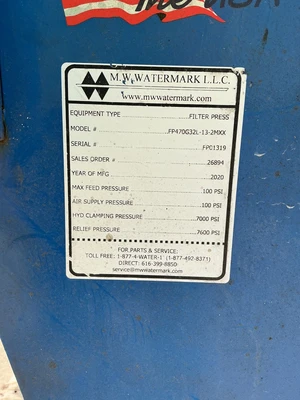 Used M.W. WATERMARK _UNKNOWN_ Filter Presses Ohio US | Equipment Recovery Corp. #1331406