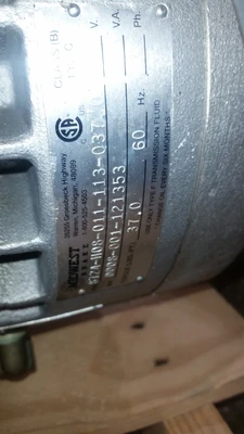 US Motors 5HP; 1185RPM; 460V; Frame: 254U; D11 00004357 001 1