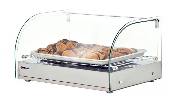 22-inch Countertop Display Warmer with Front Curved Glass and 1 Rear Hinged Door