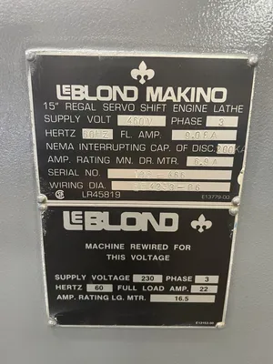 USED LEBLOND MAKINO REGAL SERVO-SHIFT