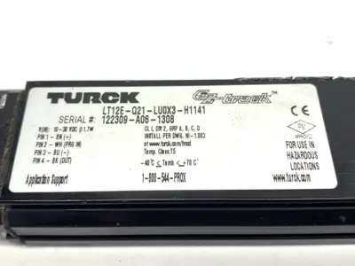 USED TURCK LINEAR TRANSDUCER EZ-TRACK 4-PIN M12 LT0101