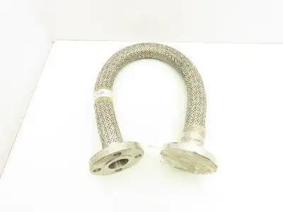 Viraj 1-1/4" x 36" 316L Stainless Steel Braided Flex Hose Flanged Ends 150lb
