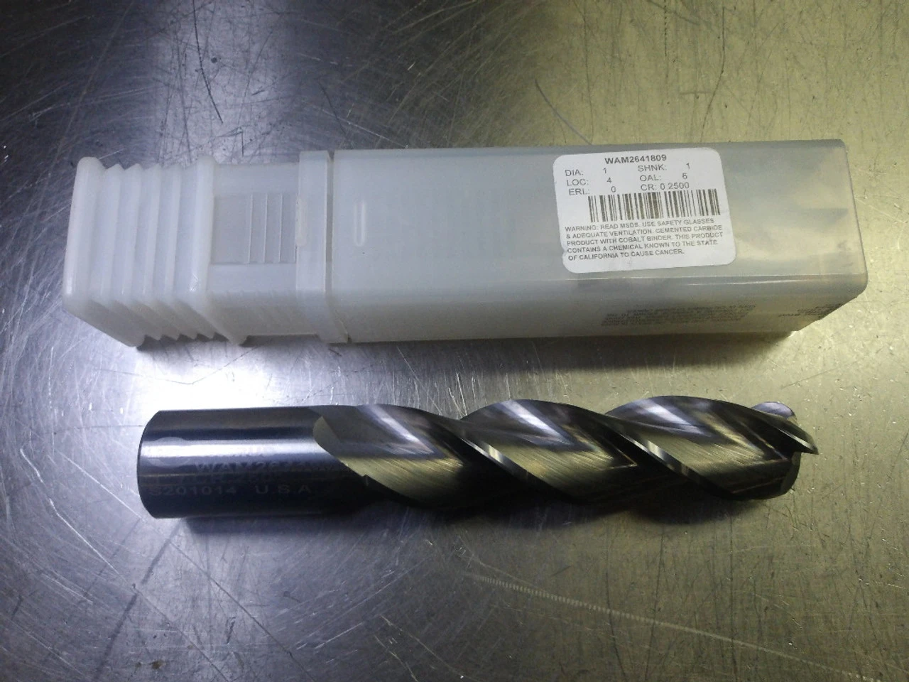 LMT Onsrud 1" 3 Flute Carbide CR Endmill 1" Shank .25" R WAM2641809 (LOC1436A)