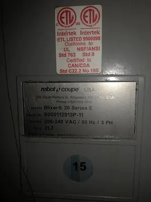 USED ROBOT COUPE BLIXER 20