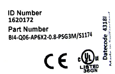 NEW TURCK BI4-Q06-AP6X2-0.8-PSG3M/S1174 SENSOR 1620172