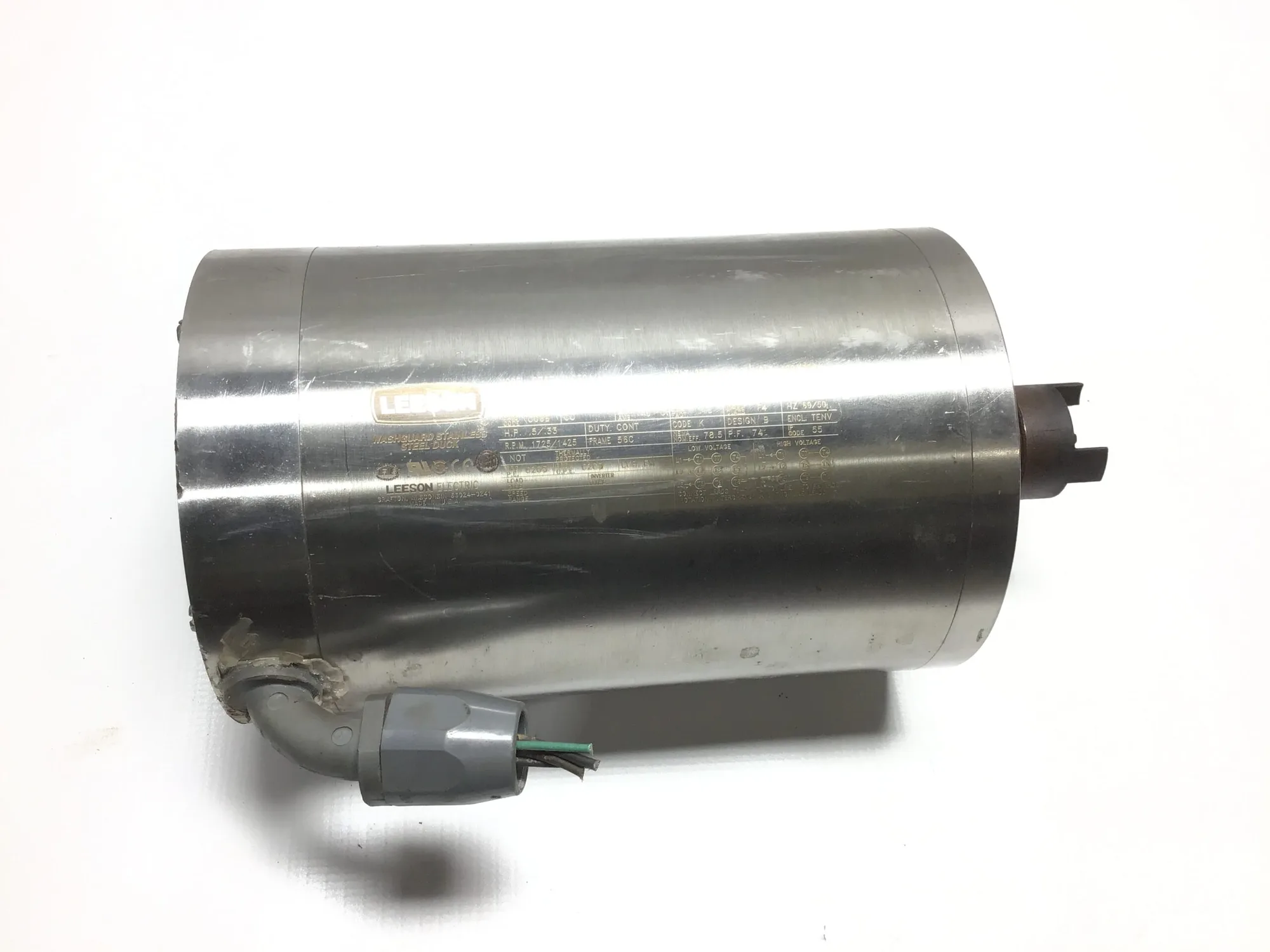 Leeson CZ6T17VC30A Washguard Stainless Steel Duck Electric Motor
