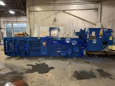 BALEMASTER HORITZONTAL AUTO TIE BALER 44100GL-10 TWIN 50 HP MOTORS 10" CYLINDER