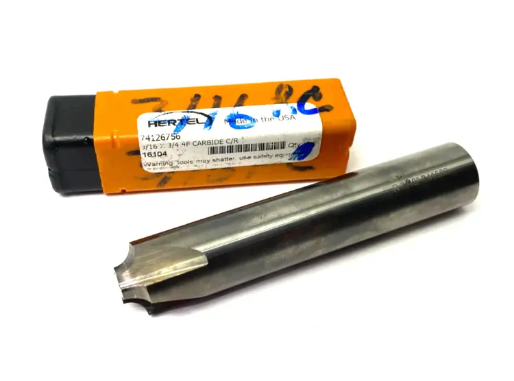 Used HERTEL CORNER ROUNDING END MILL 3/4" DIA, 4 FLUTE, SOLID CARBIDE Carbide Endmills | Maverick Industrial Sales #1102456