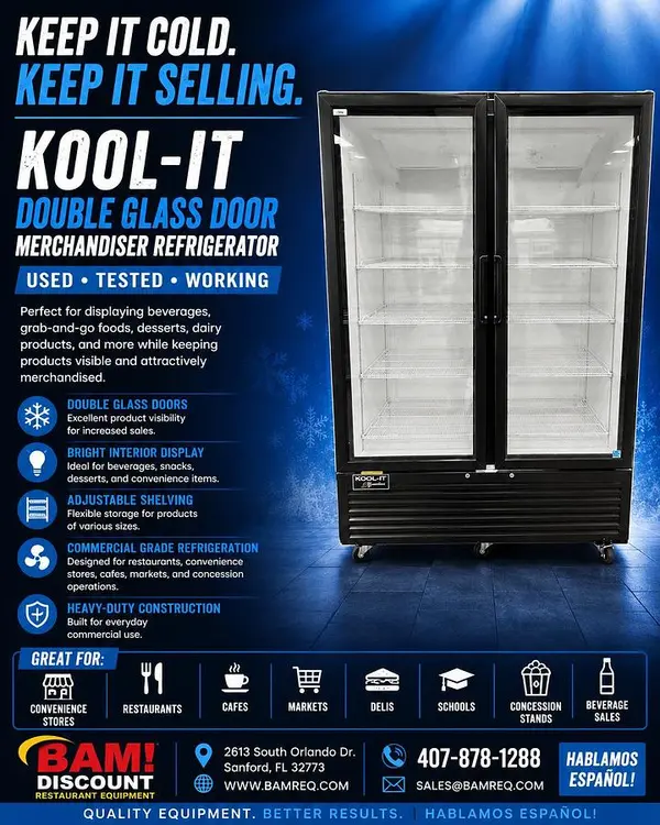 Used KOOL-IT LX-46R B Display Refrigerators Florida US | BAM Discount Restaurant Equipment #1257168