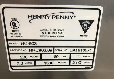 Henny Penny HHC-903 5-Pan Half Size Insulated Heated Holding Cabinet