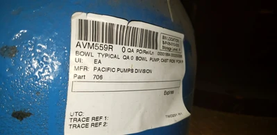 Pacific 706 Pump Bowl, Cast Iron