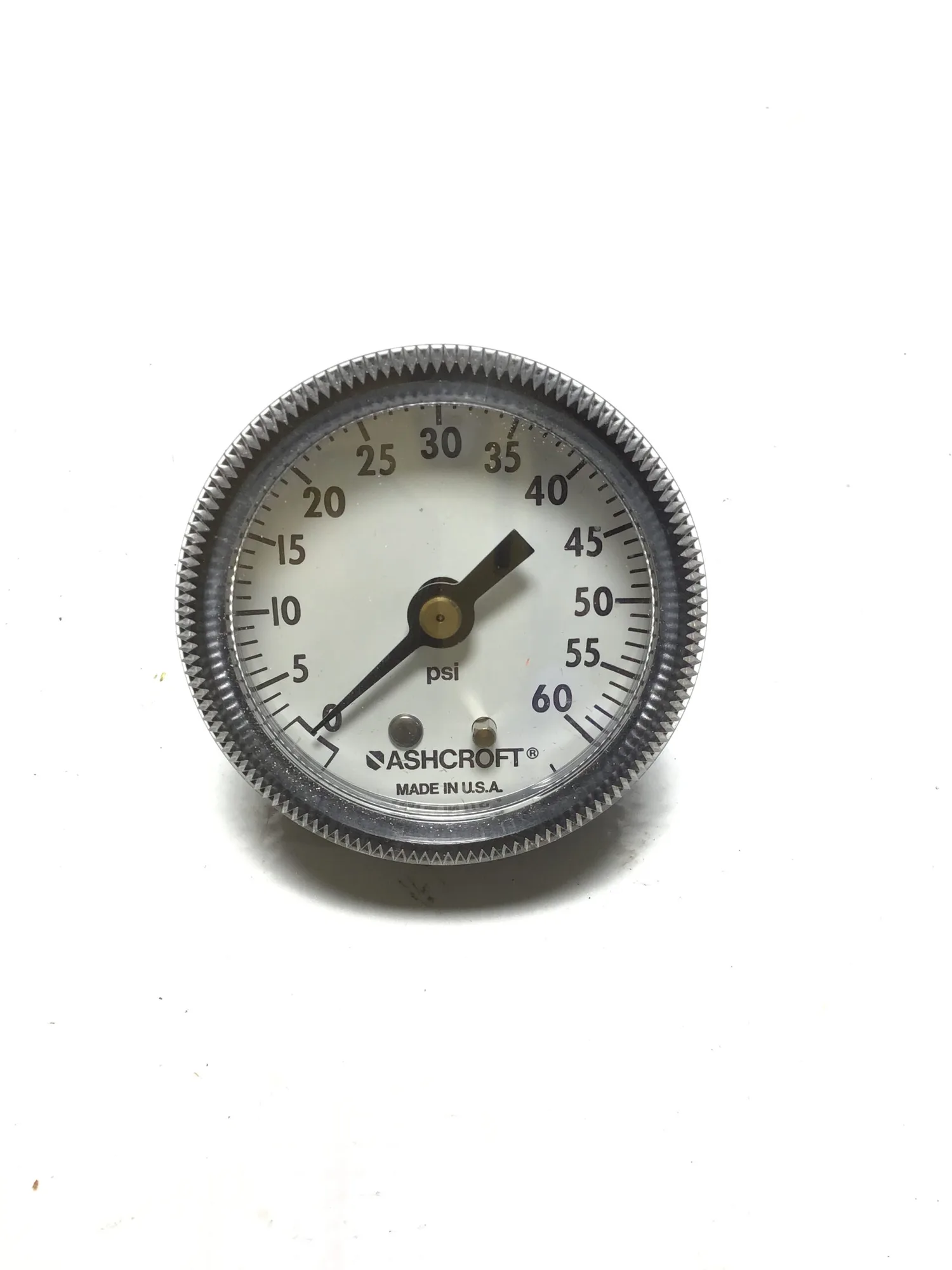 Ashcroft Bronze Tube Brass Socket Pressure Gauge 0-60 PSI