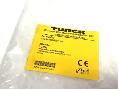 New | in-Stock Turck Double Ended Ethernet Cordset RJ45 to RJ45 U-74275 PLC Ethernet Equipment Michigan US | Maverick Industrial Sales #1414349