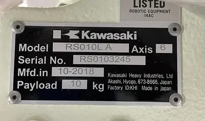 New | in-Stock 2018 KAWASAKI RS010L Robots Michigan US | RAB Industries, Inc. #184299