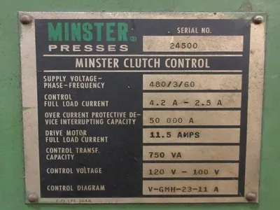 Used MINSTER NO. 5 O.B.I. Presses Tennessee US | Pearl Equipment #1556218