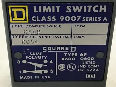 Used SQUARE D 9007-C54B Relays & Switches Michigan US | Ideal Machinery #1174039