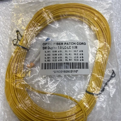 ** New Fiber Optic Patch Cords (1) -10M (2)-7M (2)-1M LC-LC Duplex S-Mode #